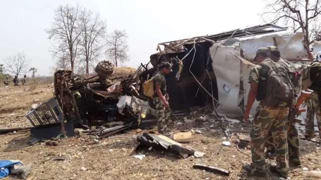 গাদচিরোলিতে ল্যান্ডমাইনে বিধ্বস্ত একটি পুলিশি যান (ফাইল ছবি)