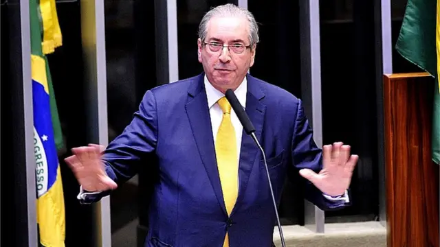 Eduardo Cunha durante discurso na Câmara antes da cassação