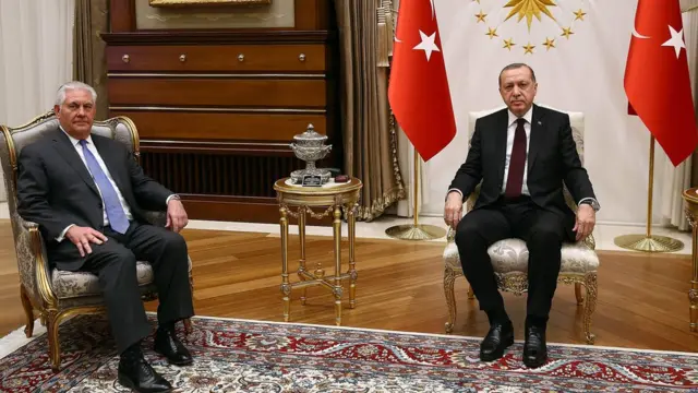 ABD Dışişleri Bakanı Rex Tillerson ve Cumhurbaşkanı Tayyip Erdoğan