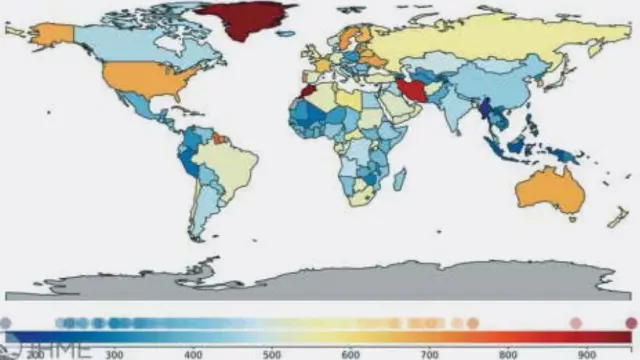 تعداد روزهای کاری از دست رفته (DALY) به دلیل اختلال افسردگی اساسی (Major Depressive Disorders) در صد هزار جمعیت