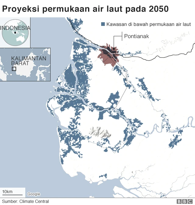 Proyeksi permukaan air laut pada 2020