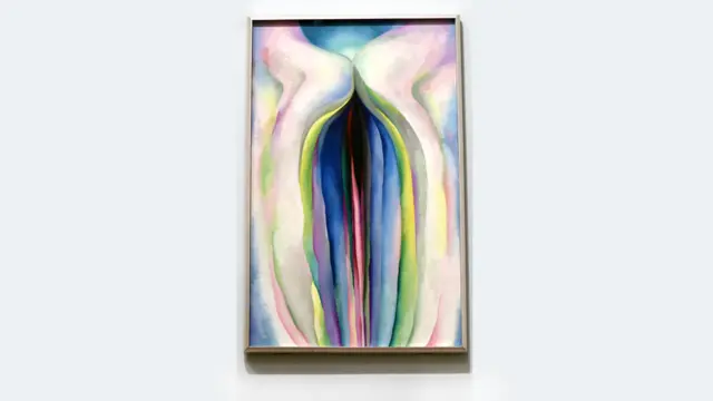 Серые линии с черным, синим и желтым, 1923 by Georgia O'Keeffe