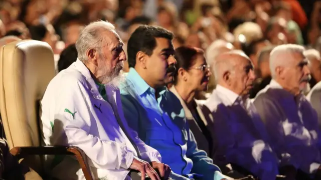 Castro junto al presidente de Venezuela, Nicolás Maduro