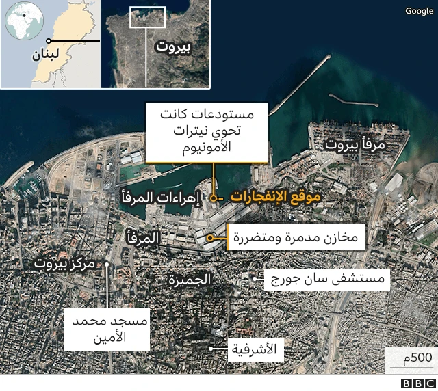 موقع الانفجار