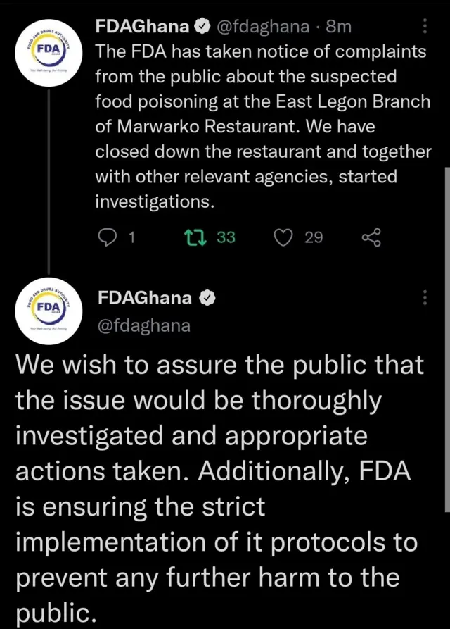 FDA Ghana tweet