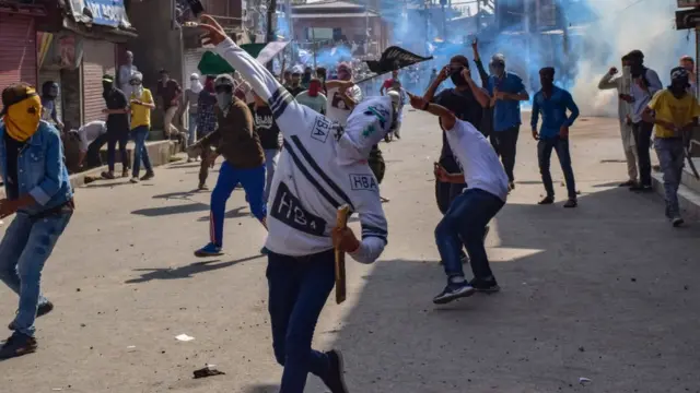 કાશ્મીર વિરોધ પ્રદર્શનની એક તસવીર