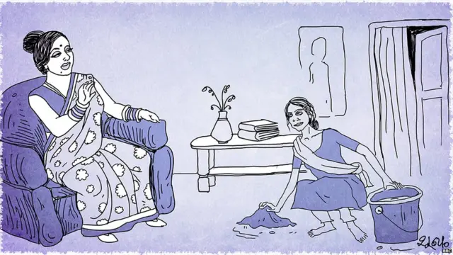 दोन महिलांमधील संवादाचे काल्पनिक चित्र