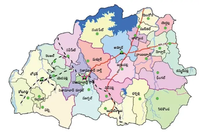 నిజామాబాద్ జిల్లా మ్యాప్