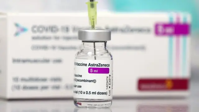 A vial of the AstraZeneca COVID-19 vaccine is seen at the general practice of Doctor Claudia Schramm as the spread of the coronavirus disease (COVID-19) continues, in Maintal, Germany, March 24, 2021.