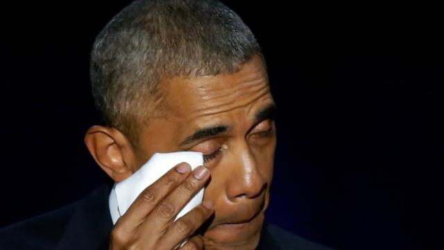 Obama seca o choro