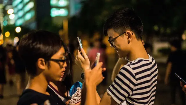 jugadores de Pokémon Go en Hong Kong
