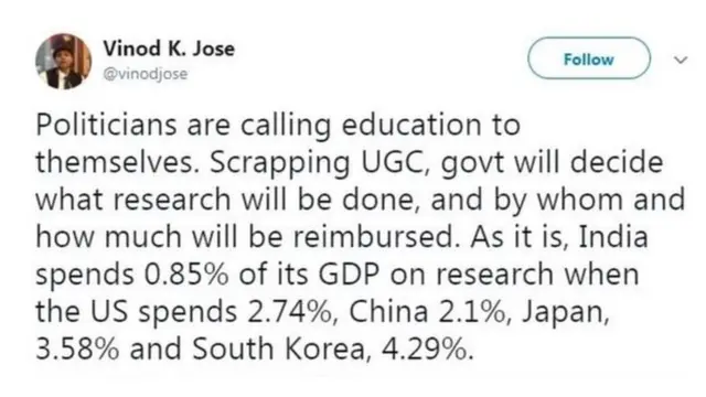 विनोद जोस यांचं ट्वीट