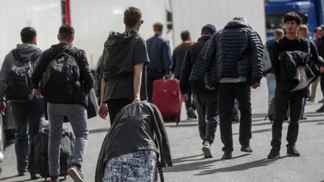 Россияне на российско-грузинской границе