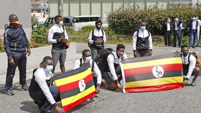 The Ugandan Olympic team in Japan