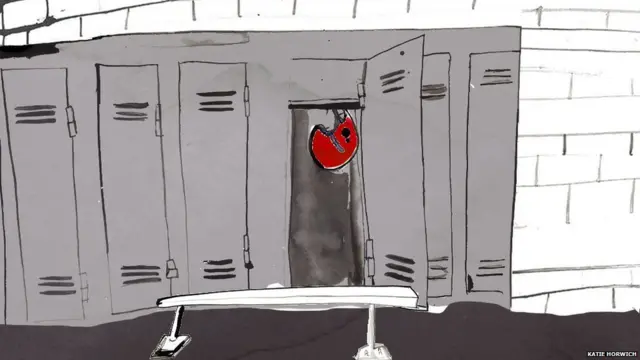 Ilustración de un vestuario