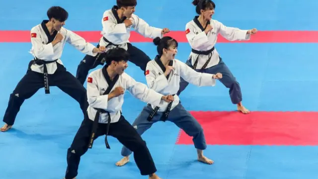 Đoàn VĐV Taekowndo của Việt Nam tại Sea Games 30.