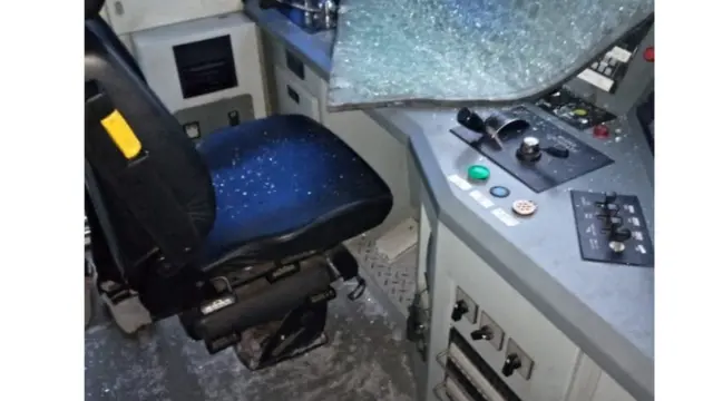 Train wey dey attacked