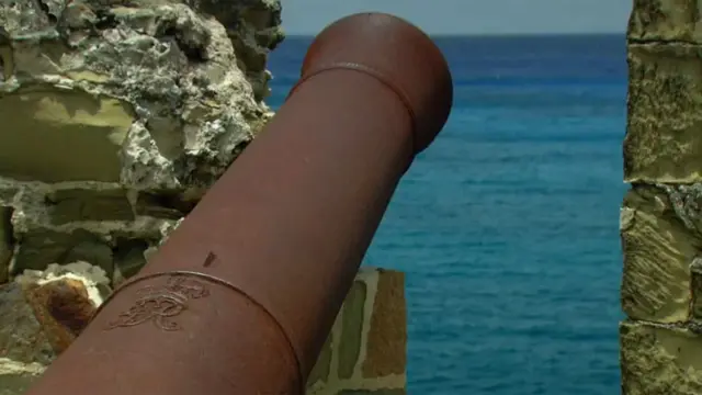 Cañón británico en Antigua