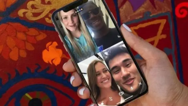 A mobile phone screen showing Houseparty app