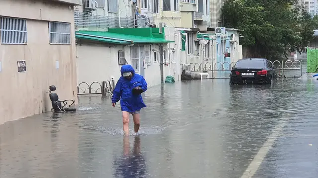 부산 동구 자성대아파트가 물에 잠겼다