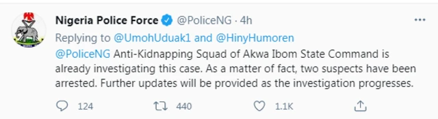 Nigeria police on missing girl