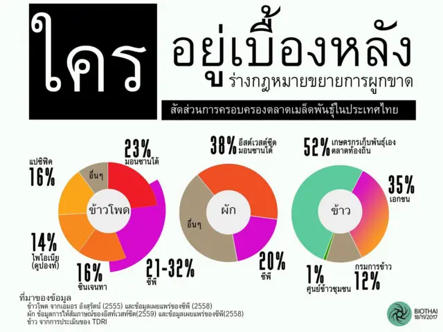 สัดส่วนการครอบครองตลาดเมล็ดพันธุ์ในไทย