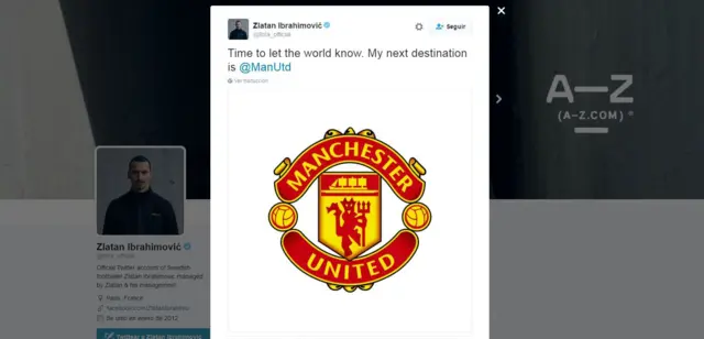 Zlatan Ibrahimovic en Twitter
