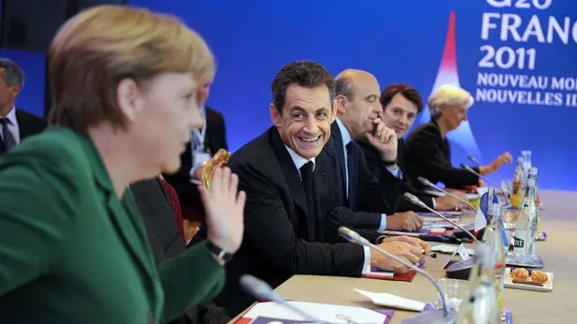 G20 в Каннах. Николя Саркози и Ангела Меркель