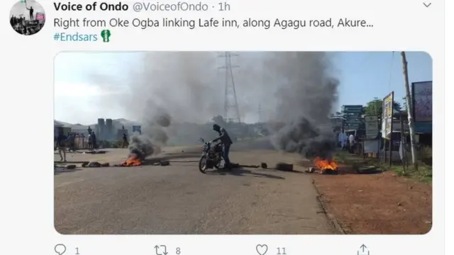 Awọn oluwọde EndSARS to jo taya