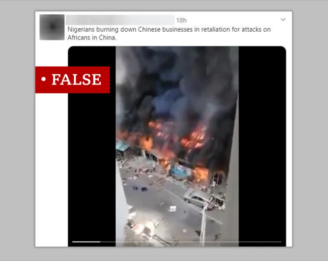 False branding on picture of fire in Nigeria