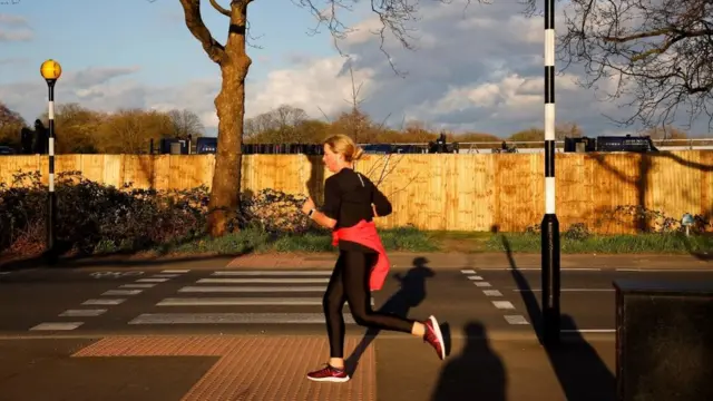 A woman running