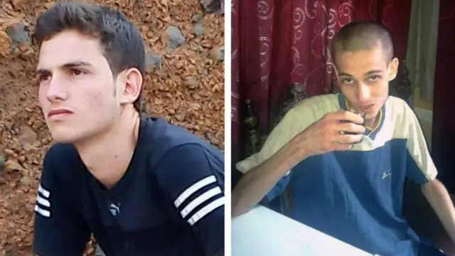 Sawirradan waxay muujinayaan Cumar al-Shogre intii aan la xirin iyo wax yar ka dib markii laga soo daayay xabsiga Saydnaya