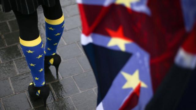 носки с флагом евросоюза и юнион джек