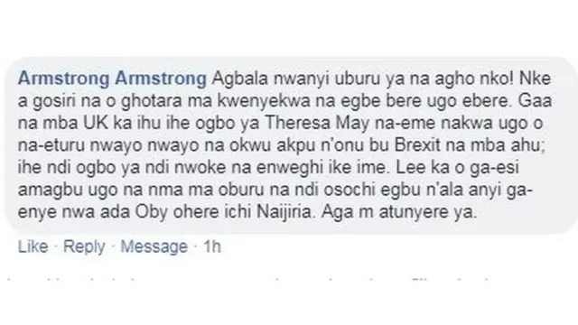 Ihe Armstrong kwuru