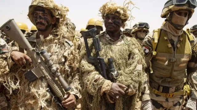 Armed forces of Egypt and Sudan complete a joint military exercise in southern Kardavan province, Sudan on May 31, 2021.