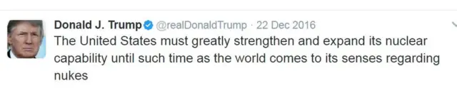 डोनल्ड ट्रंप का ट्वीट