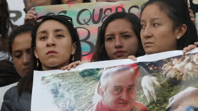 Manifestación pidiendo la libertad de los secuestrados.