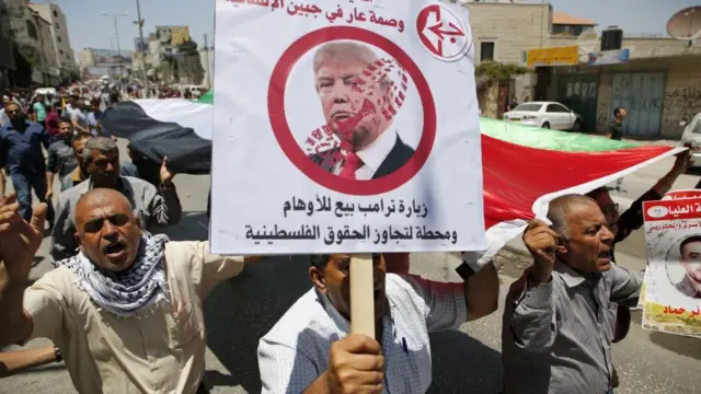 Donald Trump'ın İsrail ziyareti Batı Şeria ve Gazze'de protesto edildi