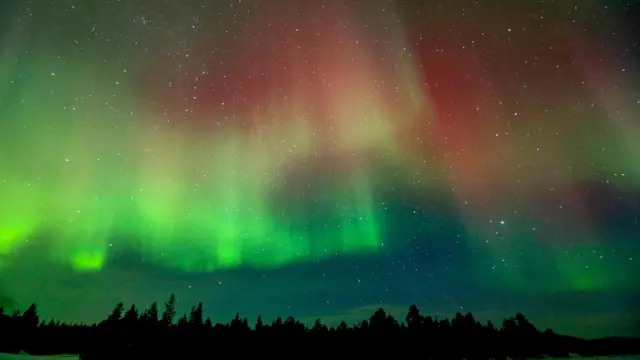 Aurora boreal na Finlândia