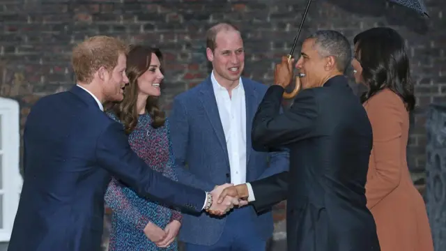 Принц Уильям и президент Обама с супругами