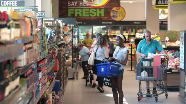 美國民眾在超市購物