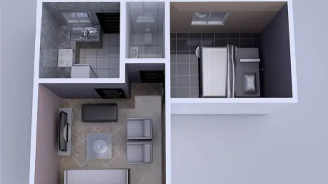 Floor plan for di 1 bedroom house wey cost N2m