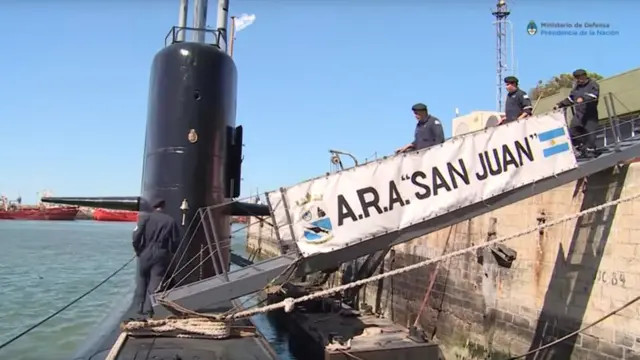 Vista de la parte superior del submarino. (Foto: Ministerio de Defensa de Argentina)