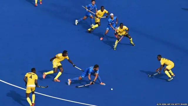 भारतीय और घाना की हॉकी टीम