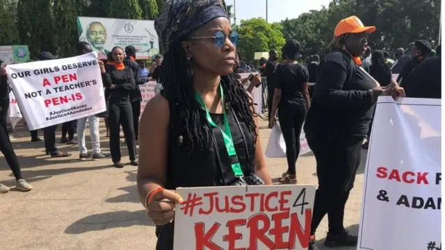 Pipo dey protest against di alleged rape of Keren