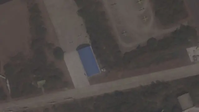 Satellite image showing an Wing Loong drone at Harar Meda airport