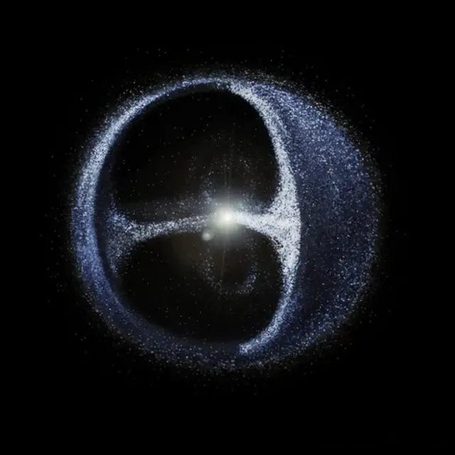 The Oort Cloud is thought to consist of billions, if not trillions, lumps of ice and rock that formed at around the same time as the planets (Credit: Pablo Carlos Budassi)