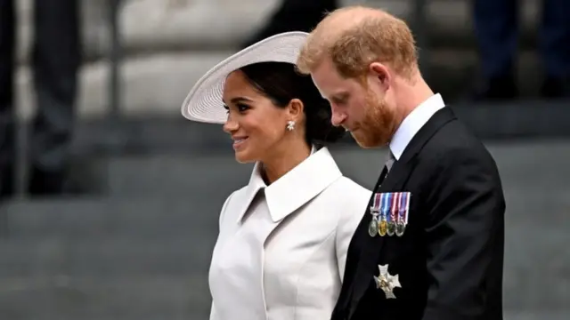 Принц Гарри и его жена Меган на праздновании Платинового юбилея королевы