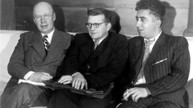 Композиторы Сергей Прокофьев, Дмитрий Шостакович и Арам Хачатурян в 1940 году