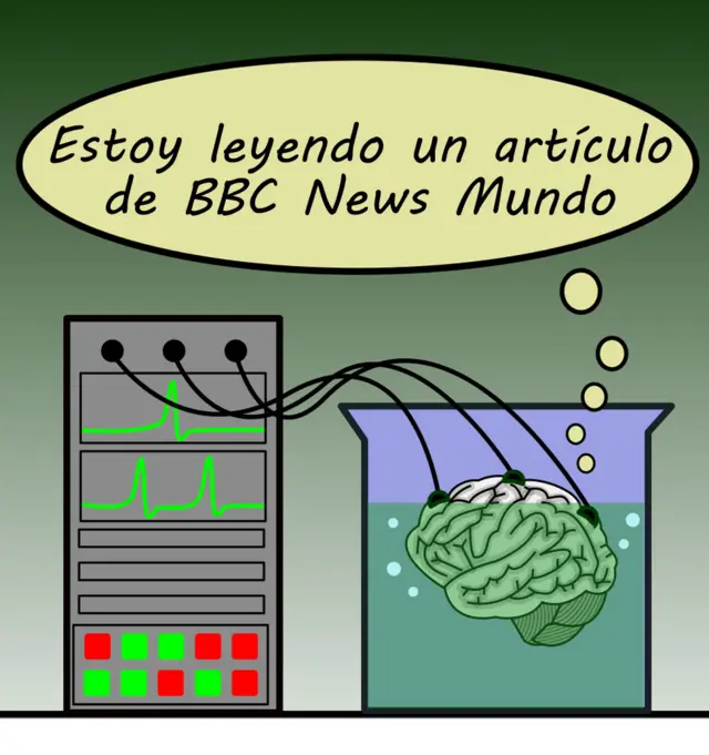 Dessin d'un cerveau dans un seau connecté à un ordinateur